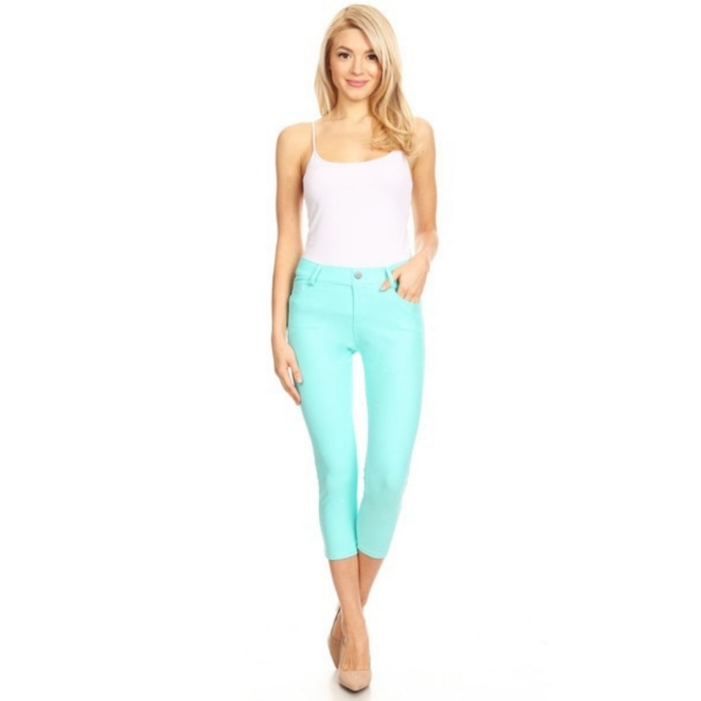 Women's Jeggings Pants Capri Stretchy Skinny TUQ - Picture 4 of 7